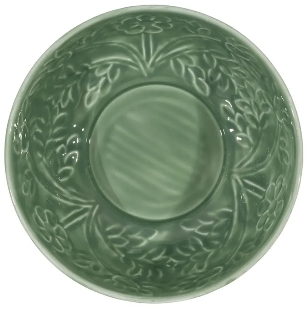 Saladier en fer (x2) ivoire et sauge d25cm - Floraly