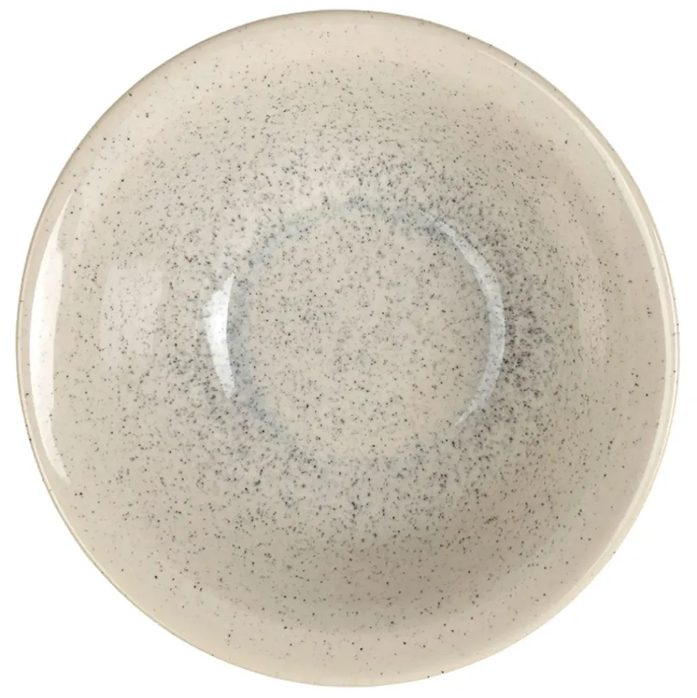 Saladier en grès blanc moucheté d26cm - Jeanne