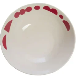 Saladier en grès rouge et blanc d23cm - Ohana