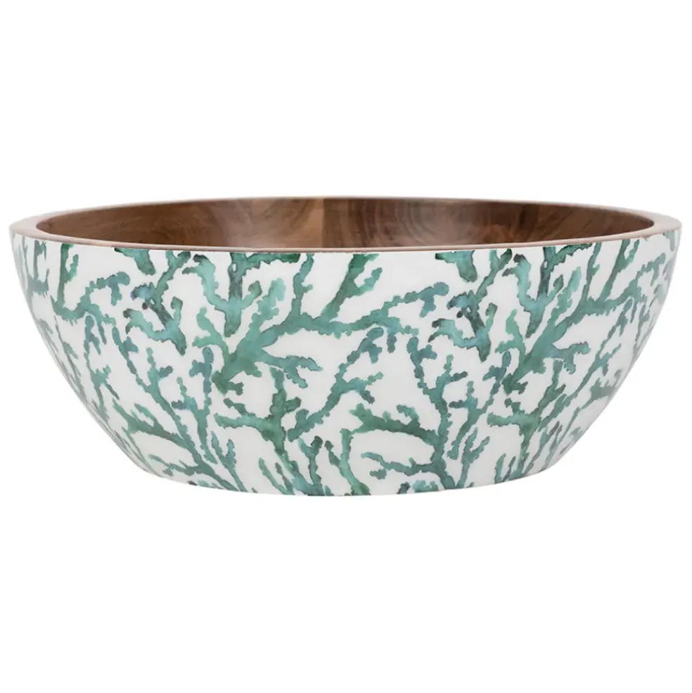 Saladier en manguier turquoise d30cm - Estran