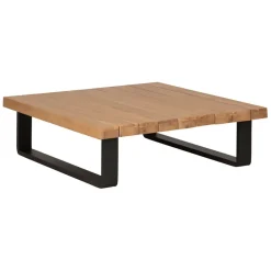 Salon de jardin d'angle en bois 5 places anthracite et naturel - Feros