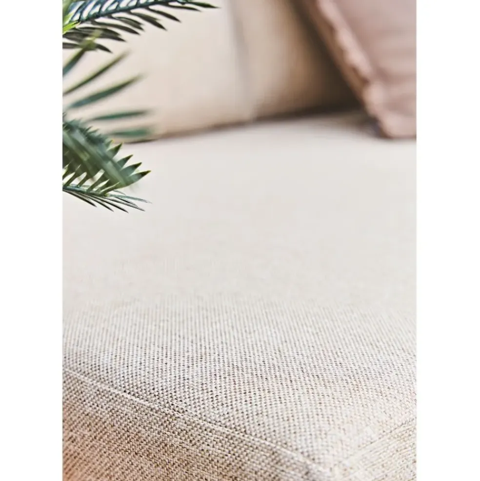 Salon de jardin d'angle en bois 5 places beige - Feros
