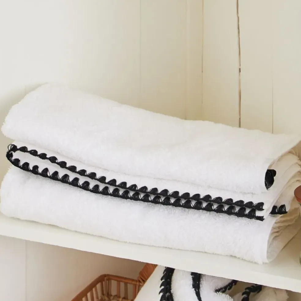 Serviette de bain en coton blanc 70x130cm - Issey