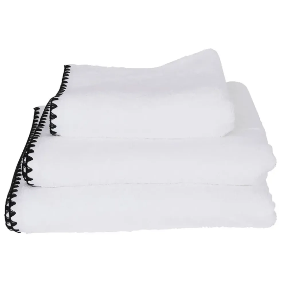 Serviette de bain en coton blanc 70x130cm - Issey