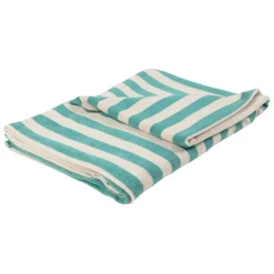 Serviette de bain en coton et polyester turquoise 90x180cm - Palma
