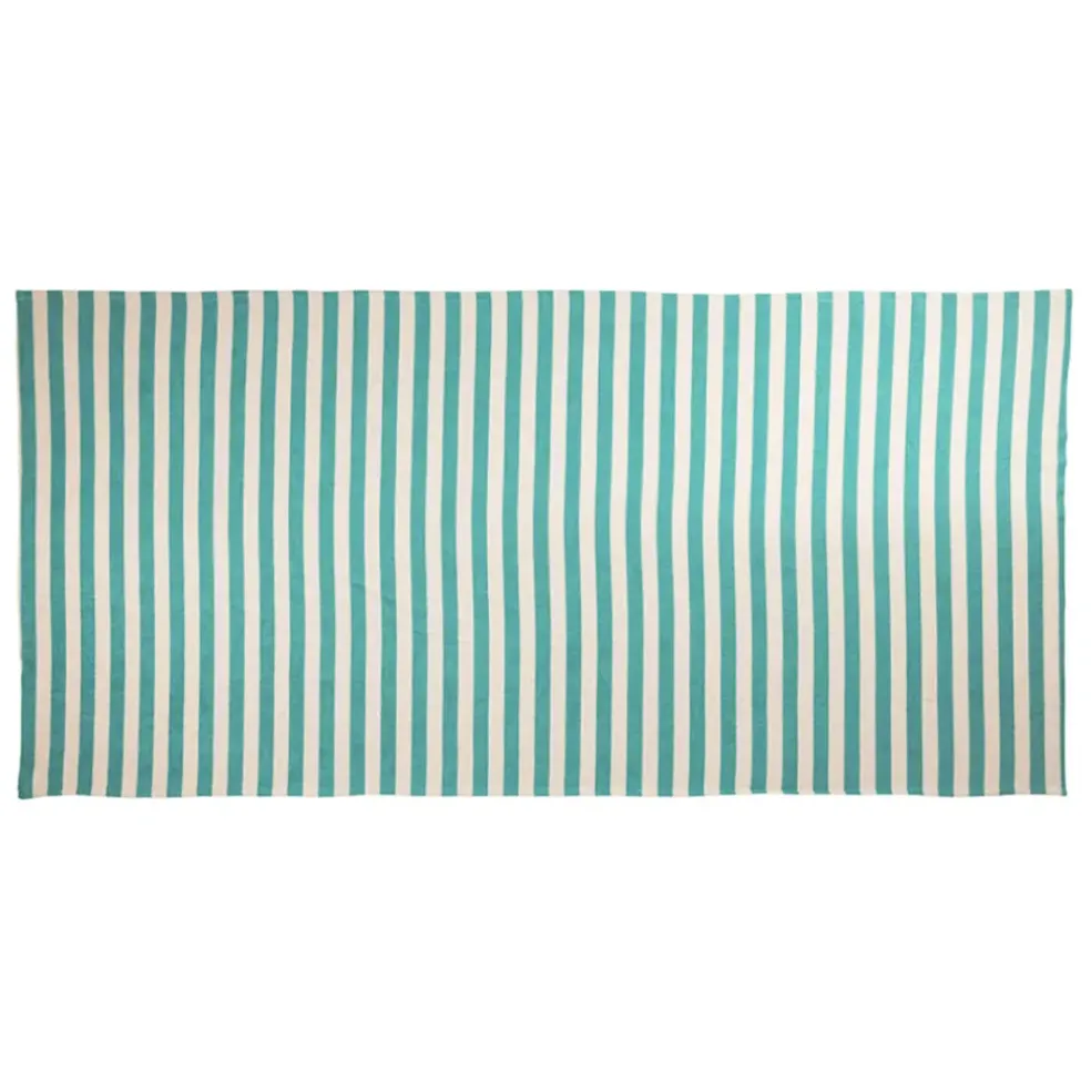 Serviette de bain en coton et polyester turquoise 90x180cm - Palma