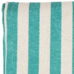 Serviette de bain en coton et polyester turquoise 90x180cm - Palma