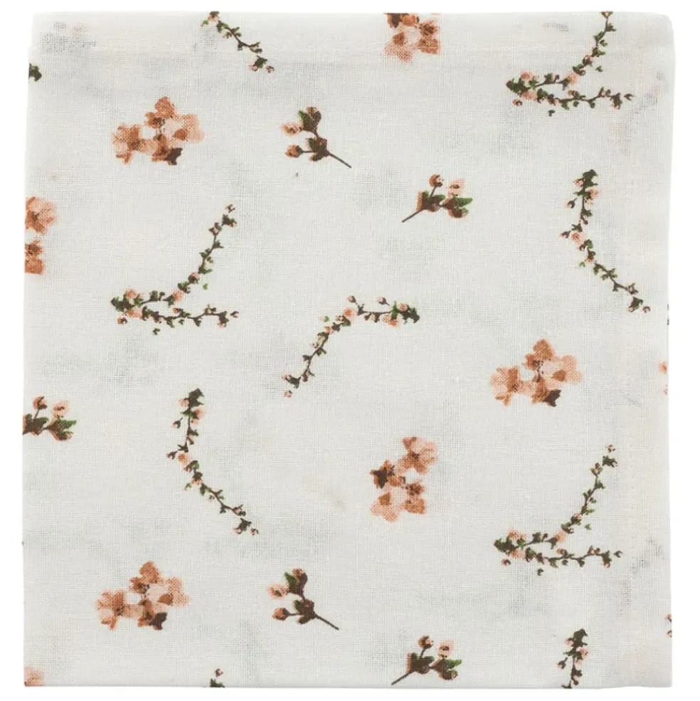 Serviette de table en coton rose et vert 40x40cm - Louise