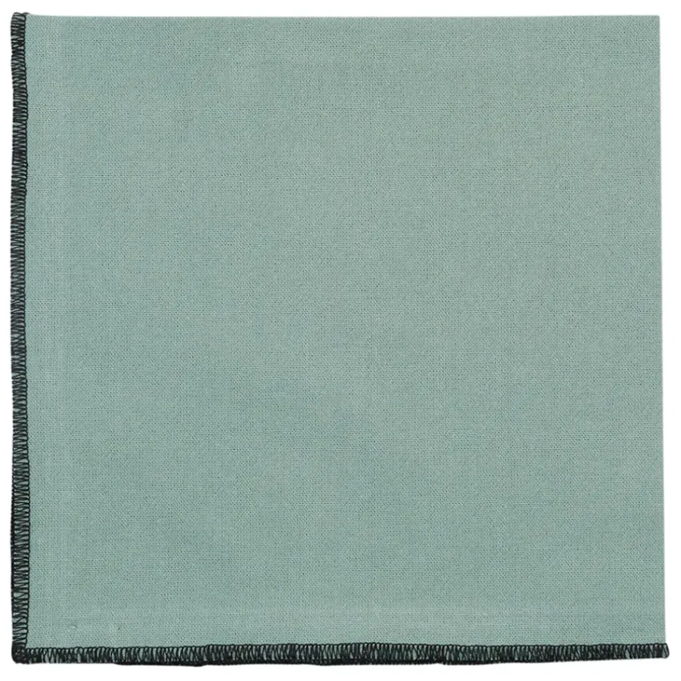 Serviette x2 corino vert d'eau 35x35cm coton lavé 170g/m2