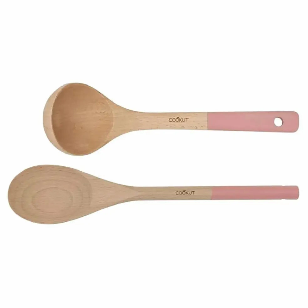 Set cuillère et louche en bois - Guimauve