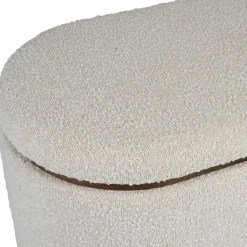 Set de 2 bancs coffre en tissu et pin blanc - Alpinia