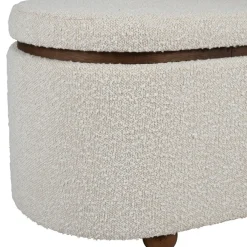 Set de 2 bancs coffre en tissu et pin blanc - Alpinia