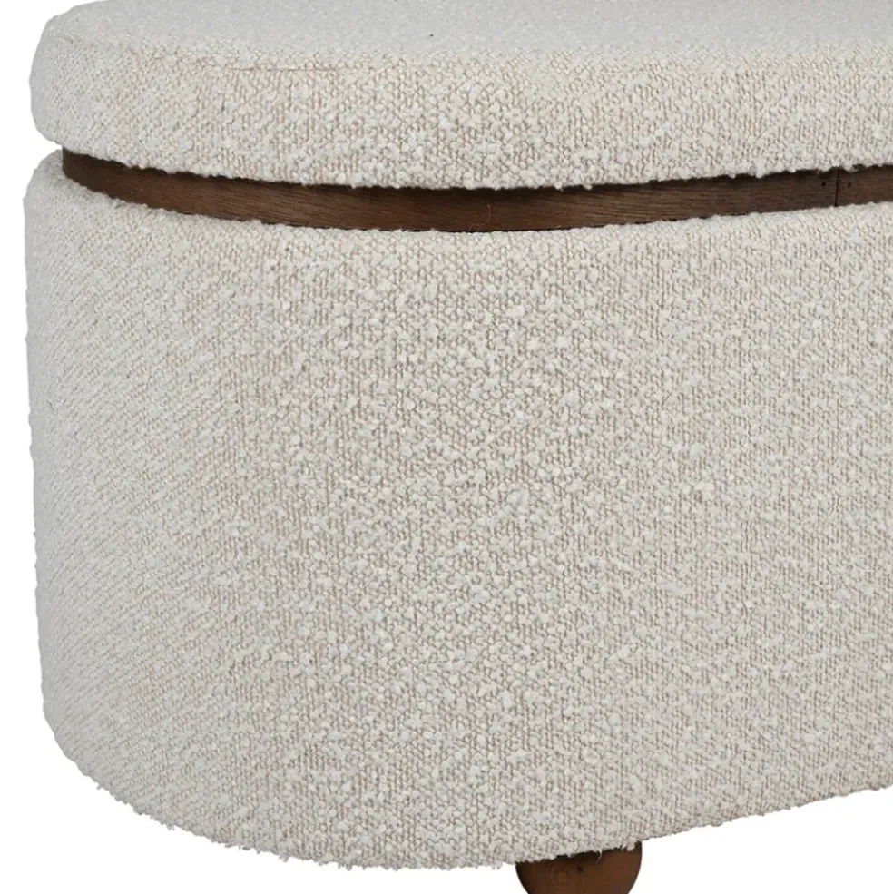 Set de 2 bancs coffre en tissu et pin blanc - Alpinia