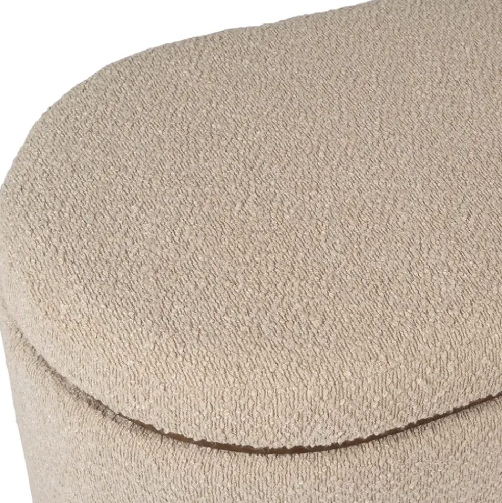 Set de 2 bancs coffre en tissu et pin beige - Alpinia