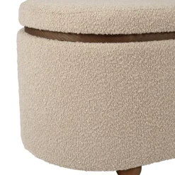 Set de 2 bancs coffre en tissu et pin beige - Alpinia