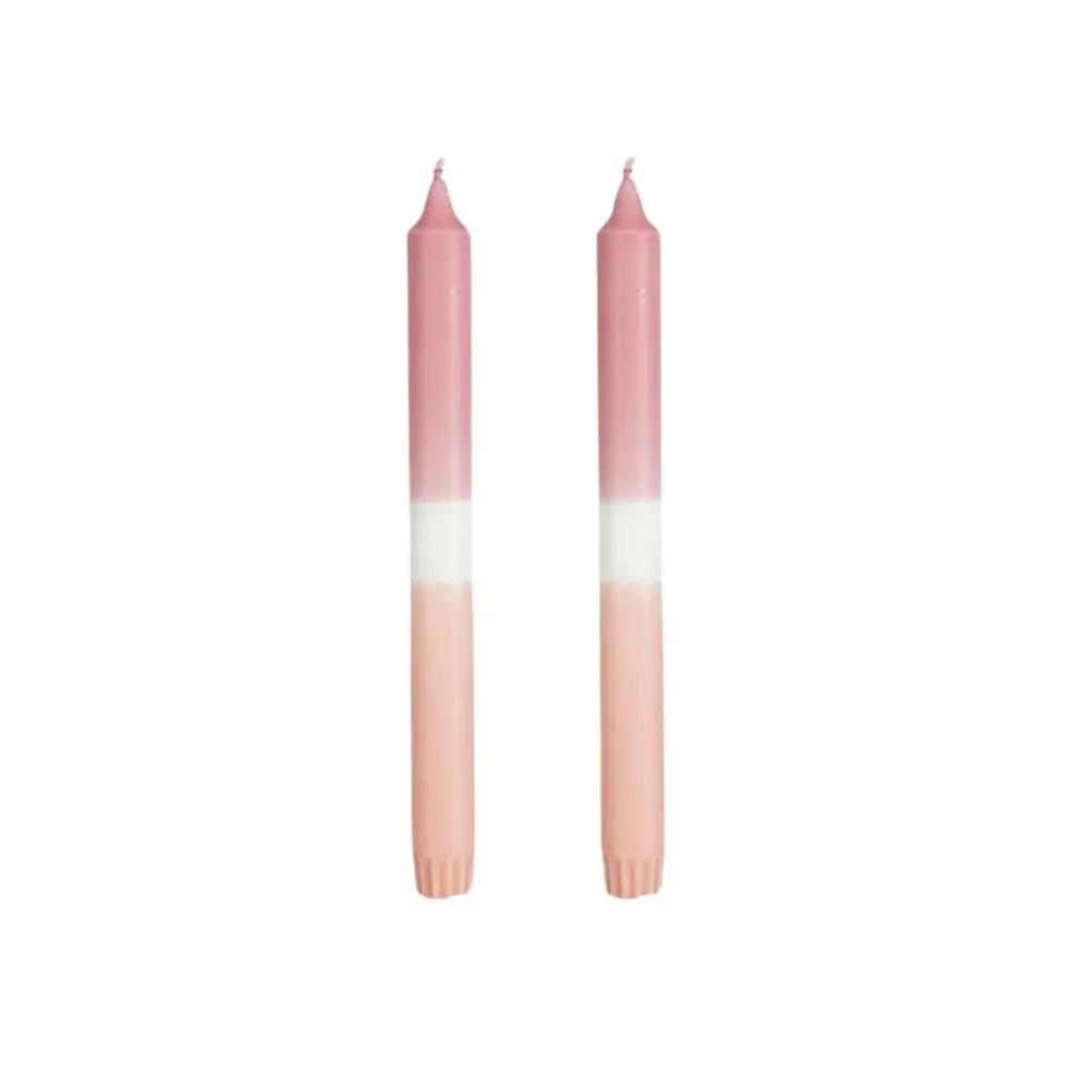Set de 2 bougies chandelier rose