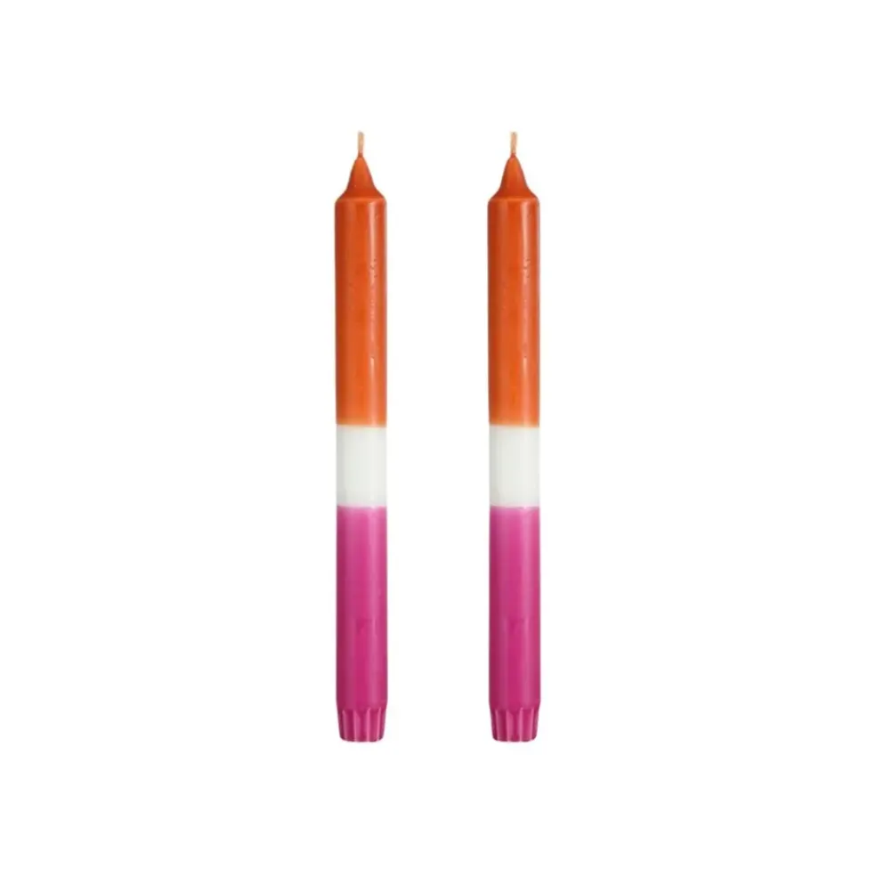 Set de 2 bougies chandelier orange