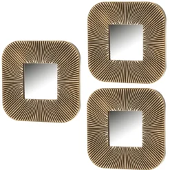Set de 3 miroir doré en polypropylene 25x25cm