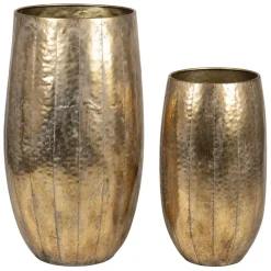Set de 2 vases en fer doré d45xh80cm - Baca