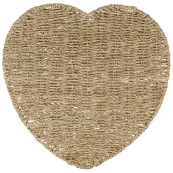 Set de table coeur en jonc de mer naturel 37x38cm - Borneo