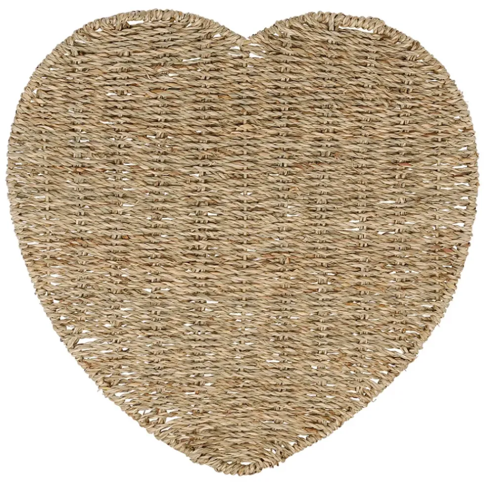 Set de table coeur en jonc de mer naturel 37x38cm - Borneo