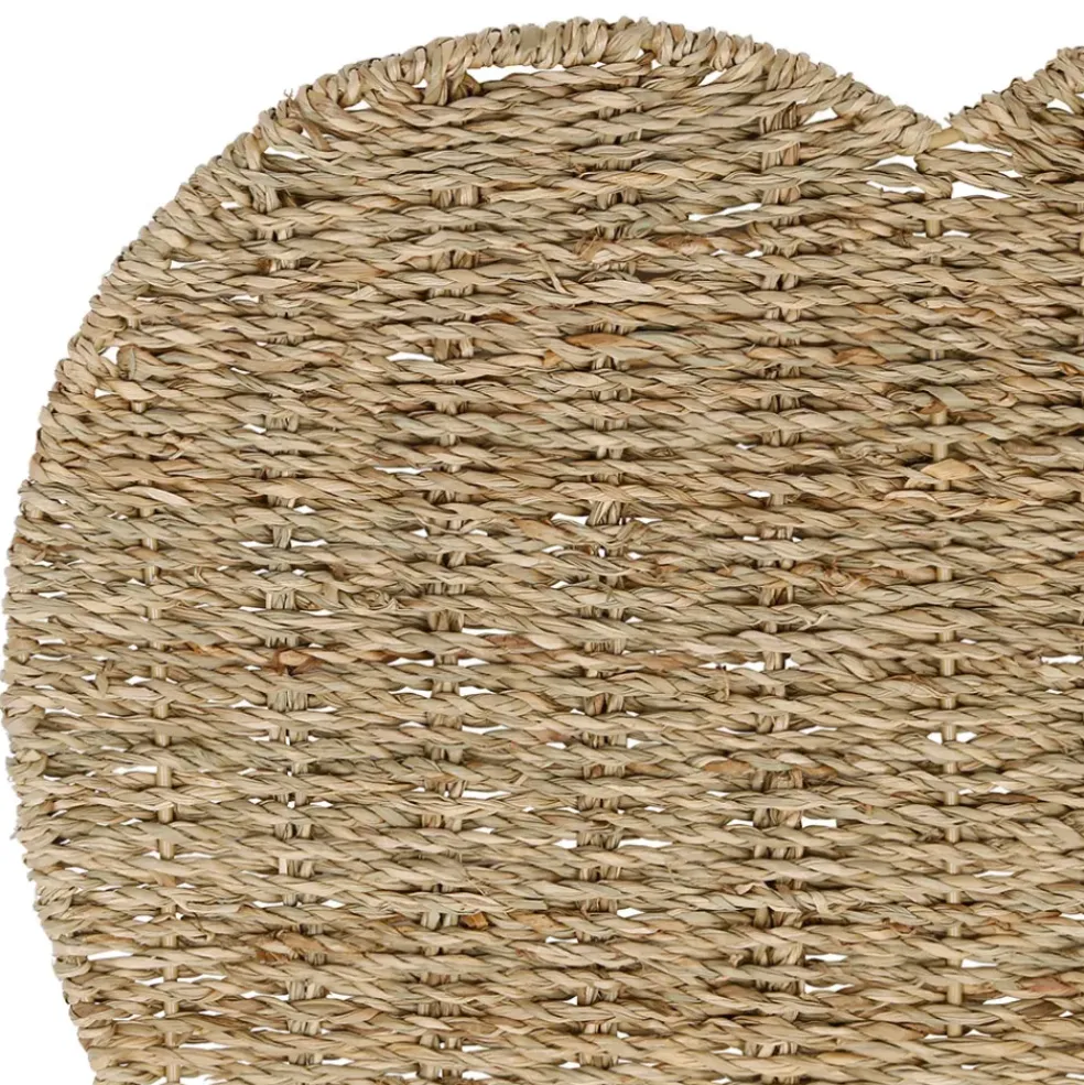 Set de table coeur en jonc de mer naturel 37x38cm - Borneo