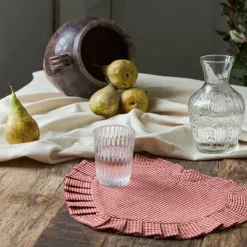 Set de table cœur en coton rouge 35x30cm - Campagne
