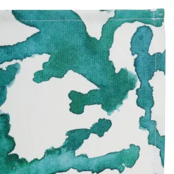 Set de table en coton blanc et émeraude - estran
