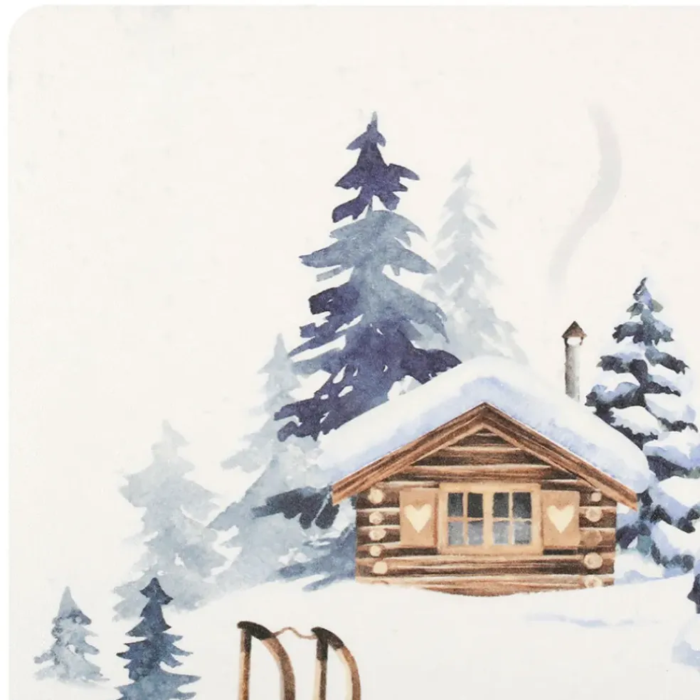 Set de table en vinyle blanc et bleu 45x30cm - Chalet