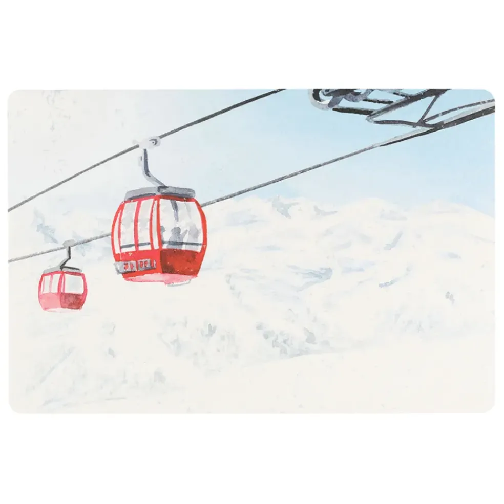 Set de table en vinyle blanc et rouge 45x30cm - Montagne