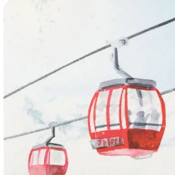 Set de table en vinyle blanc et rouge 45x30cm - Montagne