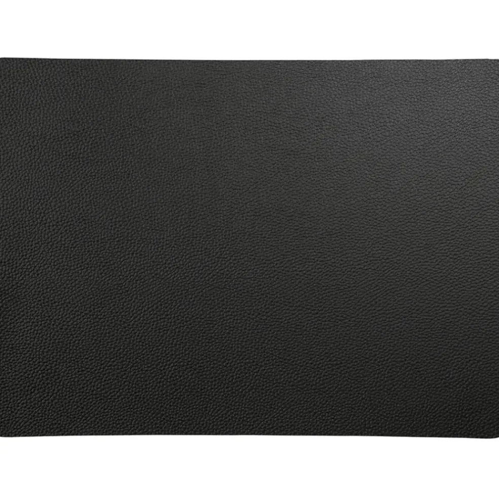 Set de table rectangle simili cuir noir 46x33cm - Optic