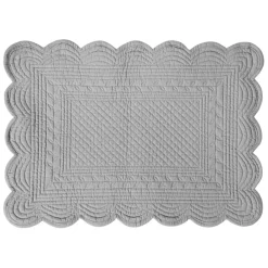 Set de table rectangulaire boutis Gris Perle en Coton