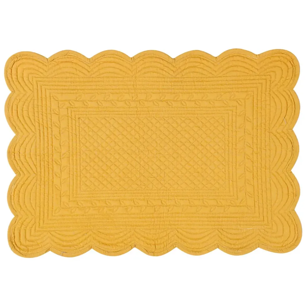 Set de table rectangulaire moutarde en coton