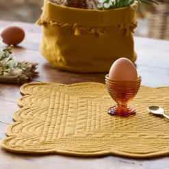 Set de table rectangulaire moutarde en coton