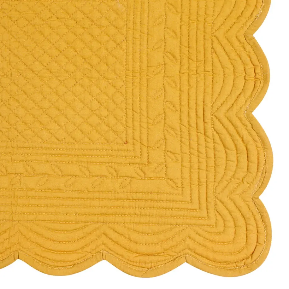 Set de table rectangulaire moutarde en coton