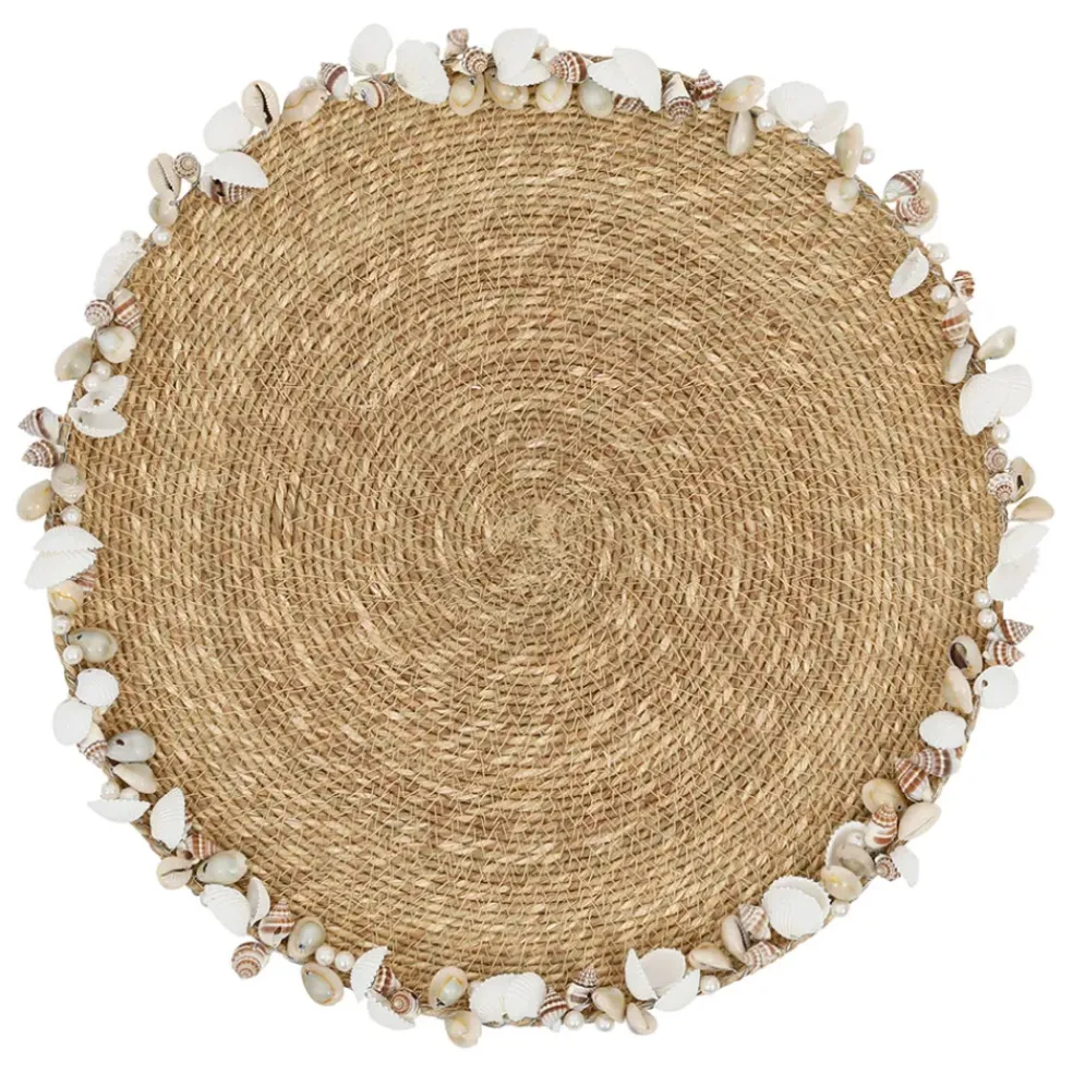 Set de table rond en jonc de mer naturel d36cm - Cauri
