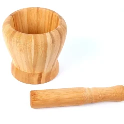 Set pilon et mortier en bambou