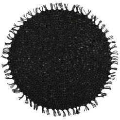 Set table rond tressine noir d44cm