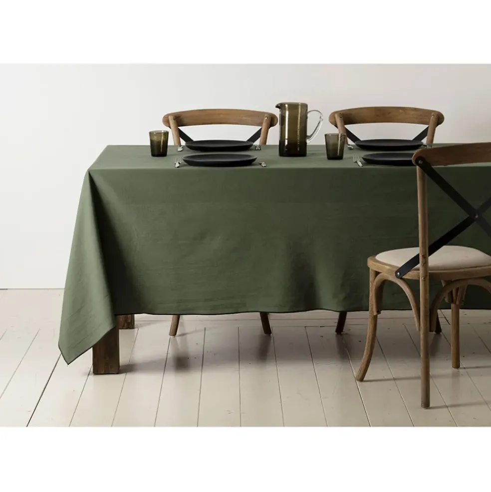 Set table x2 corino thym 50x40cm coton lavé 170g/m2