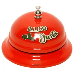 Sonnette de table "pizza"rouge en fer