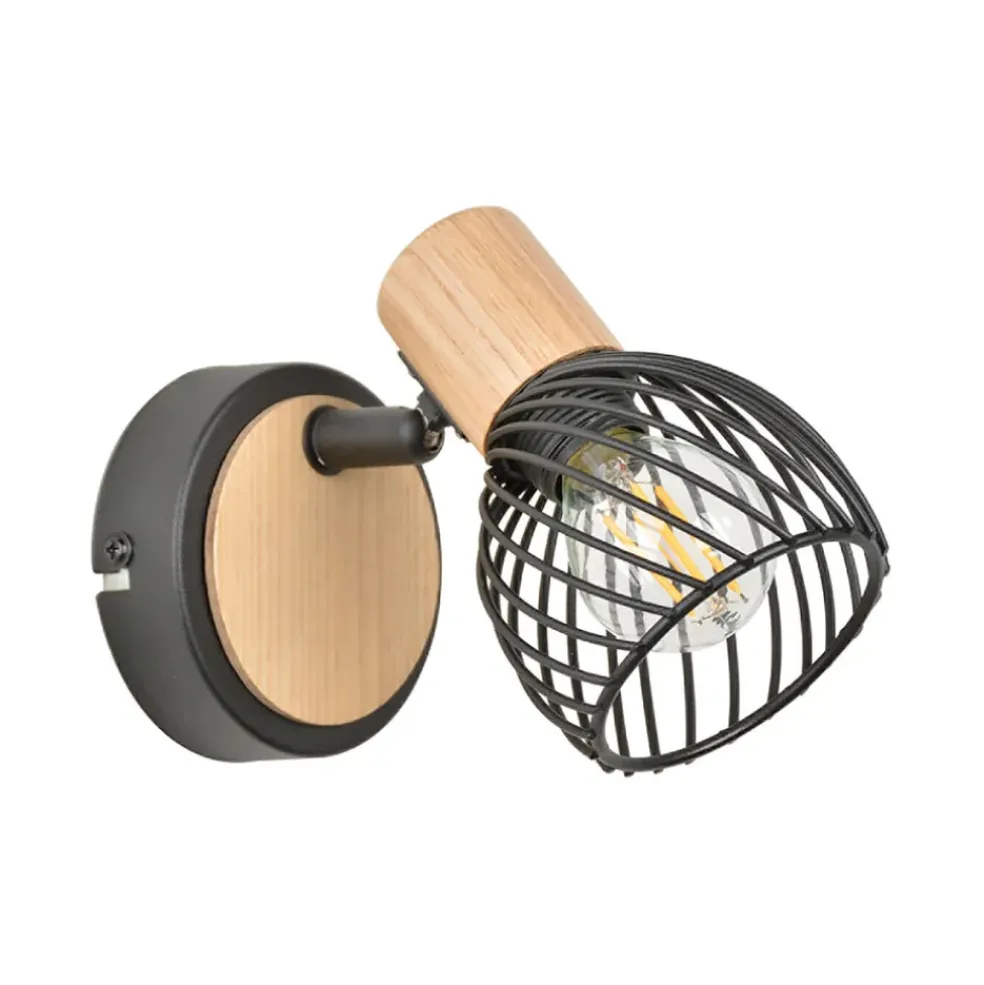 Spot 1 lumière en métal h13cm mat noir - kento