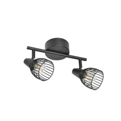Spot 2 lumières en metal filaire noir L25cm - Jaro