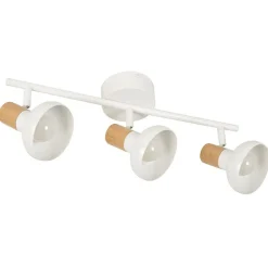 Spot 3 lumières en métal effet bois blanc - alvar
