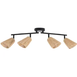 Spot 4 lumières en raphia naturel L60cm - Playa