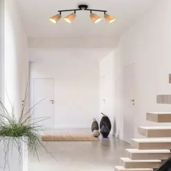 Spot 4 lumières en raphia naturel L60cm - Playa