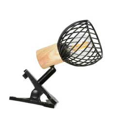 Spot à pince en métal h12.5cm noir - kento