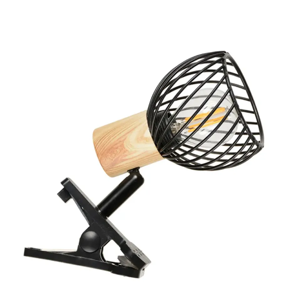 Spot à pince en métal h12.5cm noir - kento