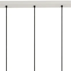 Suspension 5 lampes en fer et manguier blanc L114cm - Ferese