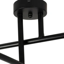 Suspension 4 lumières en fer et verre noir mat h36cm - Ardecor